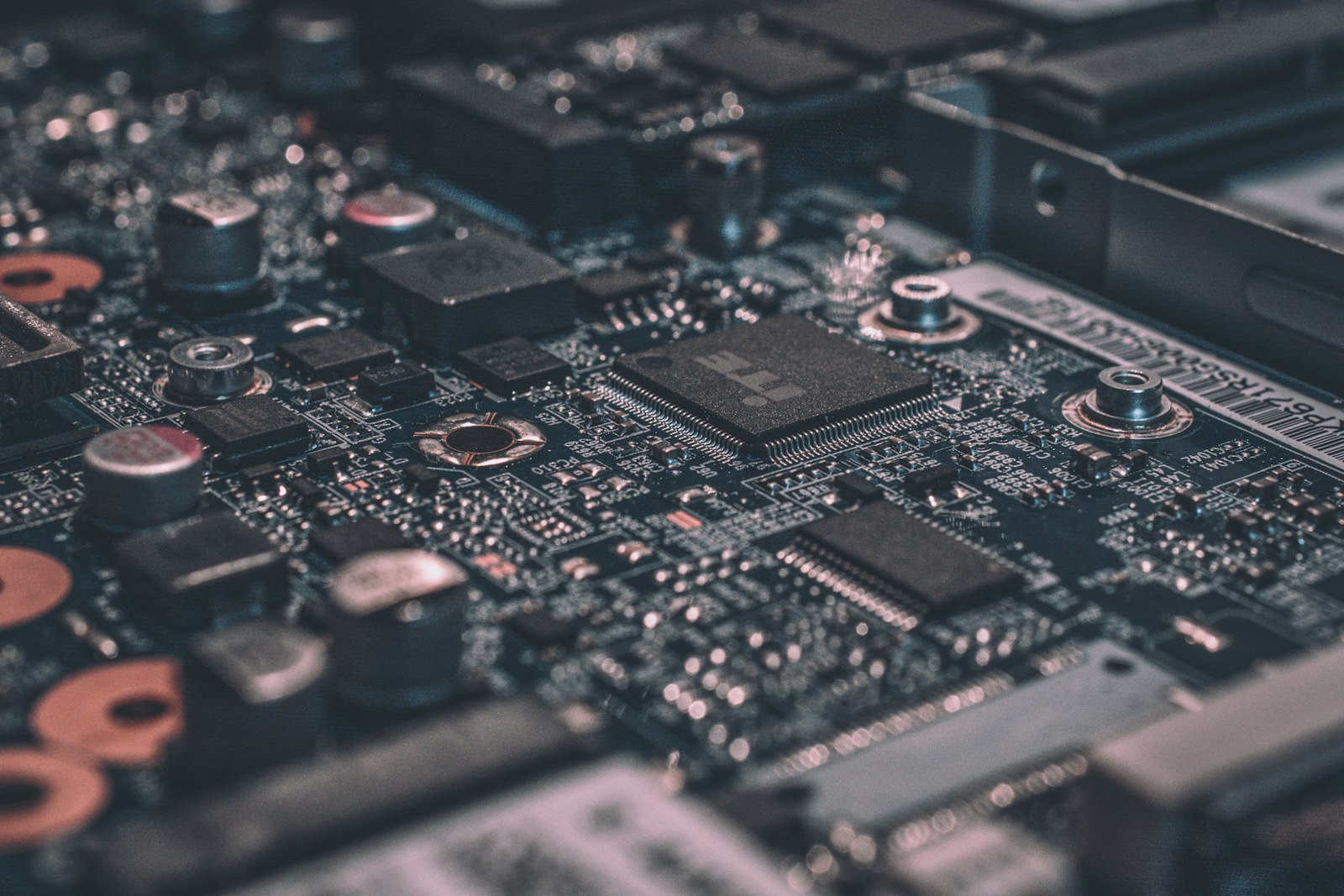 High-density circuit board — the substrate of computation.